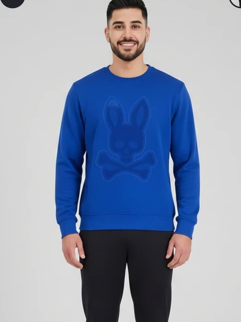 Psycho Bunny Sweatshirt with Red Trim Collar Size Small